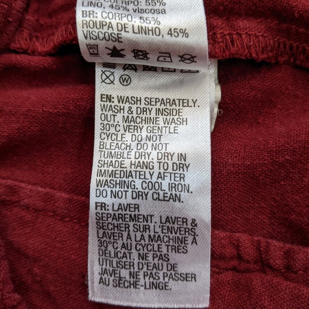 Roxy Linen Blend Drawstring Roll Cuff Pants Medium - image 8